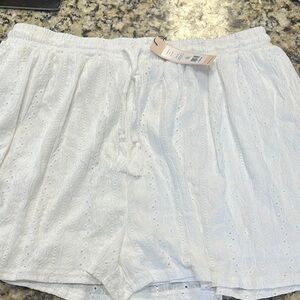 BCBGeneration Ivory High Waist Eyelet Shorts perfect for summer